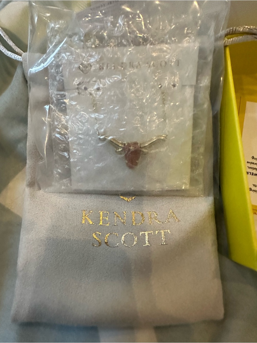 Kendra Scott Gold-Tone Longhorn Necklace with Brown Center - Picture 3 of 4